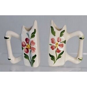 Lot Of 2 Vintage Floral Toothpick Holders Sad Iron
